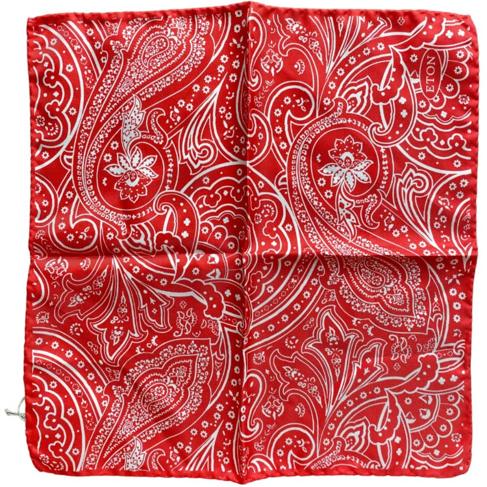 Eton Pocket Square Poppy Red 12" 100% Silk